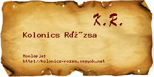 Kolonics Rózsa névjegykártya