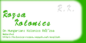 rozsa kolonics business card